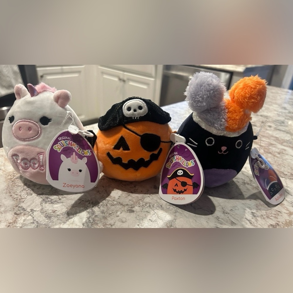 Squishmallow Halloween SET OF 3 NWT 4" Zoeyana, Paxton, Autumn
